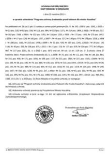 Uchwała Rady Miejskiej w Koszalinie nr XXXI/468/2013