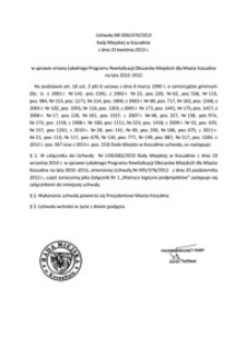 Uchwała Rady Miejskiej w Koszalinie nr XXXI/470/2013