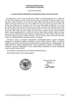 Uchwała Rady Miejskiej w Koszalinie nr XXXI/475/2013