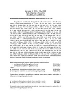 Uchwała Rady Miejskiej w Koszalinie nr XXXI/476/2013