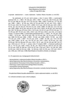 Uchwała Rady Miejskiej w Koszalinie nr XXXII/485/2013