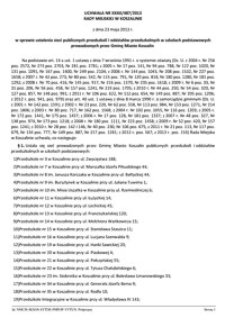 Uchwała Rady Miejskiej w Koszalinie nr XXXII/487/2013