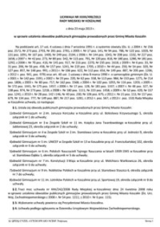 Uchwała Rady Miejskiej w Koszalinie nr XXXII/490/2013