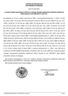 Uchwała Rady Miejskiej w Koszalinie nr XXXII/491/2013