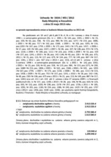 Uchwała Rady Miejskiej w Koszalinie nr XXXII/493/2013