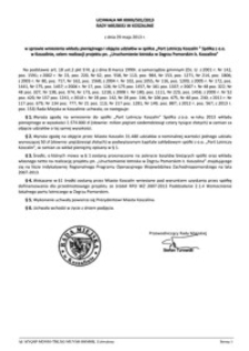 Uchwała Rady Miejskiej w Koszalinie nr XXXIII/501/2013