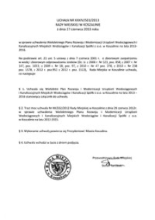 Uchwała Rady Miejskiej w Koszalinie nr XXXIV/503/2013