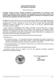 Uchwała Rady Miejskiej w Koszalinie nr XXXIV/507/2013