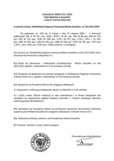 Uchwała Rady Miejskiej w Koszalinie nr XXXIV/511/2013