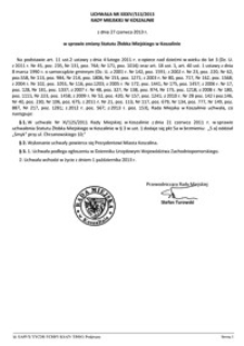 Uchwała Rady Miejskiej w Koszalinie nr XXXIV/513/2013