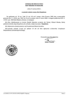 Uchwała Rady Miejskiej w Koszalinie nr XXXIV/517/2013