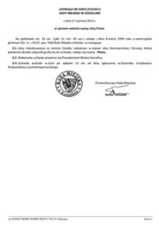 Uchwała Rady Miejskiej w Koszalinie nr XXXIV/519/2013