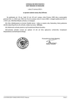 Uchwała Rady Miejskiej w Koszalinie nr XXXIV/520/2013