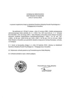 Uchwała Rady Miejskiej w Koszalinie nr XXXIV/522/2013