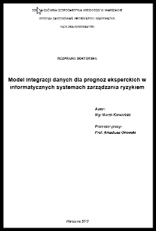 Model integracji danych dla prognoz eksperckich w informatycznych systemach zarządzania ryzykiem