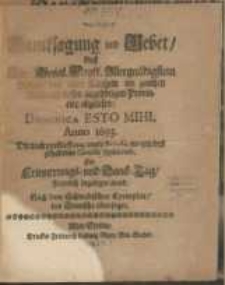 Dancksagung und Gebet, auff Ihr. Königl. Maytt [...] Befehl, von allen Cantzeln im gantzen Reich und dessen angehörigen Provincien abgelesen: Dominica esto mihi Anno 1693. Da nach versliessung eines Seculi, wegen des [...] Concilii Upsalensis ein Erinnerungs- und Danck-Tag, feyerlich begangen ward. Nach dem Schwedischen Exemplar, ins deutsche ubersetzet