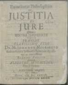 Exercitatio Philosophica De Justitia Et Jure