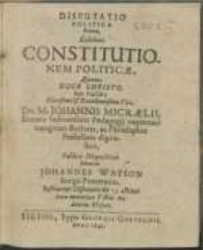 Disputatio Politica [...]