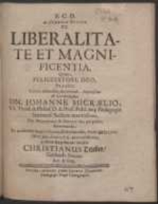 Diaskepsis Ethica : De Liberalitate Et Magnificentia