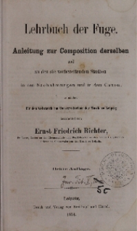 Die praktischen Studien zur Theorie der Musik. Bd. 3, Lehrbuch der Fuge