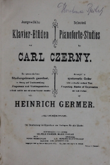 Ausgewahlte Klavier-Etuden von Carl Czerny