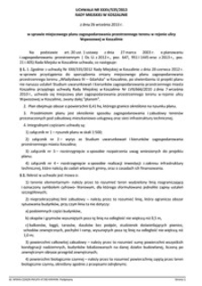 Uchwała Rady Miejskiej w Koszalinie nr XXXV/535/2013