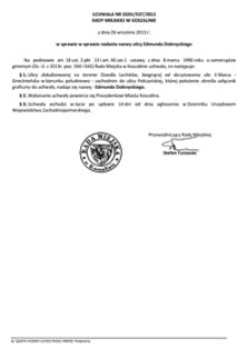 Uchwała Rady Miejskiej w Koszalinie nr XXXV/537/2013