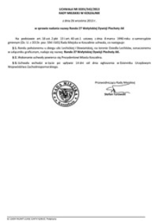 Uchwała Rady Miejskiej w Koszalinie nr XXXV/542/2013
