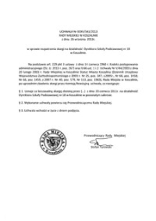 Uchwała Rady Miejskiej w Koszalinie nr XXXV/543/2013