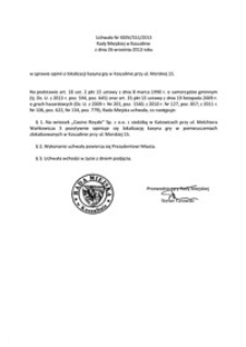 Uchwała Rady Miejskiej w Koszalinie nr XXXV/551/2013