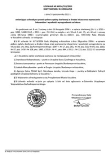 Uchwała Rady Miejskiej w Koszalinie nr XXXVI/553/2013