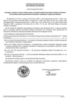 Uchwała Rady Miejskiej w Koszalinie nr XXXVI/554/2013