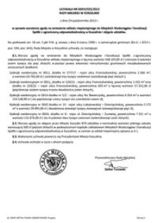 Uchwała Rady Miejskiej w Koszalinie nr XXXVI/555/2013