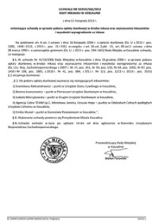 Uchwała Rady Miejskiej w Koszalinie nr XXXVII/566/2013