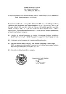 Uchwała Rady Miejskiej w Koszalinie nr XXXVII/573/2013