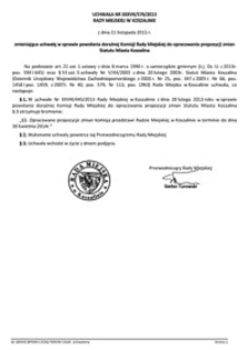 Uchwała Rady Miejskiej w Koszalinie nr XXXVII/576/2013