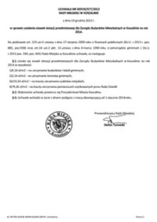 Uchwała Rady Miejskiej w Koszalinie nr XXXVIII/577/2013