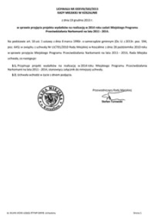 Uchwała Rady Miejskiej w Koszalinie nr XXXVIII/583/2013