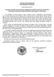Uchwała Rady Miejskiej w Koszalinie nr XXXVIII/584/2013