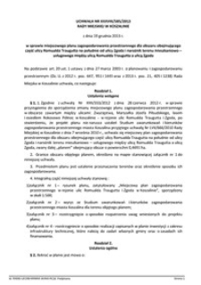 Uchwała Rady Miejskiej w Koszalinie nr XXXVIII/585/2013