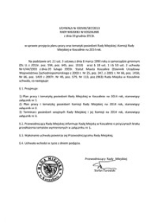 Uchwała Rady Miejskiej w Koszalinie nr XXXVIII/587/2013