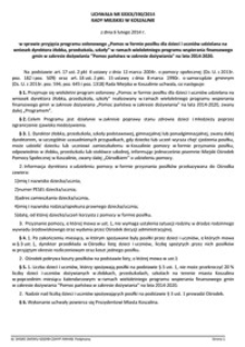 Uchwała Rady Miejskiej w Koszalinie nr XXXIX/590/2014