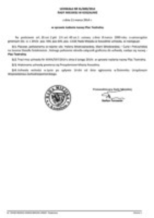 Uchwała Rady Miejskiej w Koszalinie nr XL/600/2014