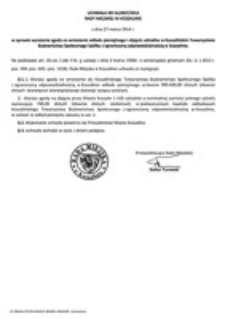 Uchwała Rady Miejskiej w Koszalinie nr XLI/607/2014