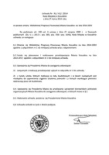 Uchwała Rady Miejskiej w Koszalinie nr XLI/612/2014