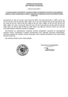 Uchwała Rady Miejskiej w Koszalinie nr XLI/614/2014