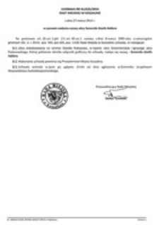 Uchwała Rady Miejskiej w Koszalinie nr XLI/625/2014