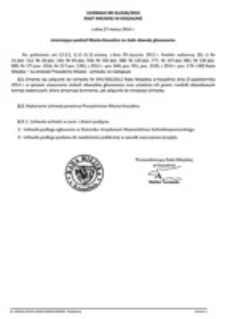 Uchwała Rady Miejskiej w Koszalinie nr XLI/626/2014