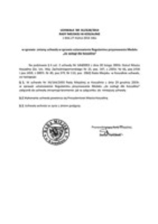 Uchwała Rady Miejskiej w Koszalinie nr XLI/628/2014