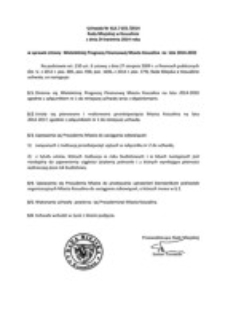 Uchwała Rady Miejskiej w Koszalinie nr XLII/633/2014